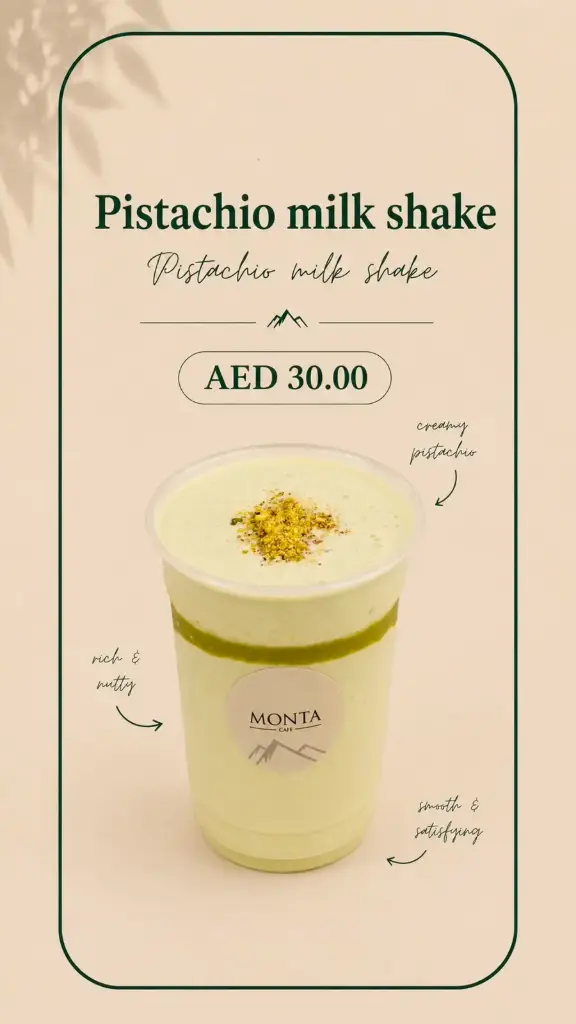 Pistachio milk shake
