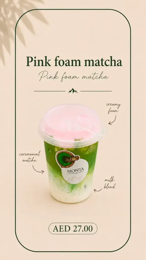 Pink foam matcha