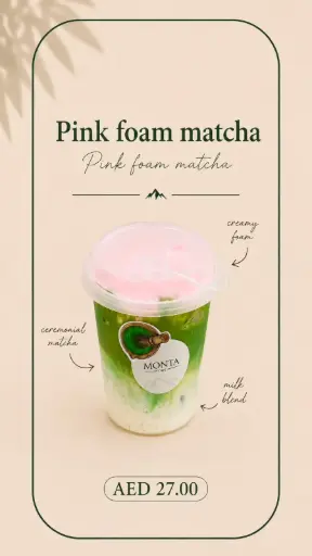 Pink foam matcha
